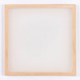 Blank silk organza embroidery frame in pale wood, 20 cm square, the organza pre-tensioned