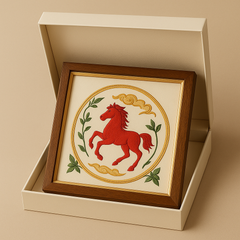 Framed Embroidery Art Panel 30×30 - Zodiac / Seasons / Dunhuang | Royal Chou