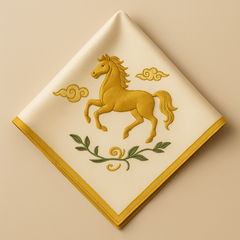 Zodiac Edge Pocket Square 30×30 - Silk Twill | Royal Chou