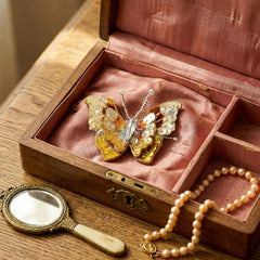 Luxury Hand Embroidered Butterfly Brooch