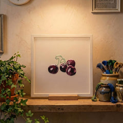 Silk Embroidery Kit with a unique frame — Cherry (Long & Short Stitch) -Both Sides Identical