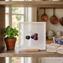 Silk Embroidery Kit with a unique frame — Cherry (Long & Short Stitch) -Both Sides Identical