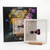 Silk Embroidery Kit with a unique frame — Cherry (Long & Short Stitch) -Both Sides Identical