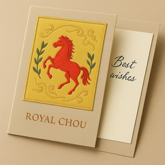 Silk Greeting Card - Embroidered Motifs (A6) | Royal Chou