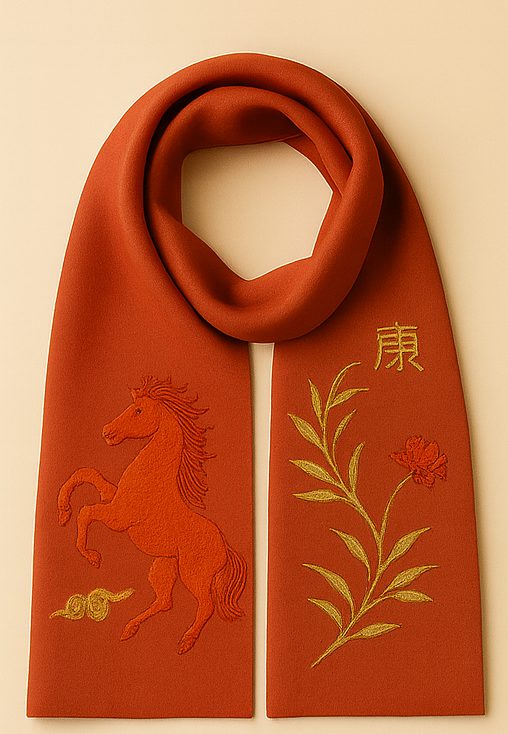Zodiac Silk Scarf 90×90 - Year of the Horse (Limited Edition)