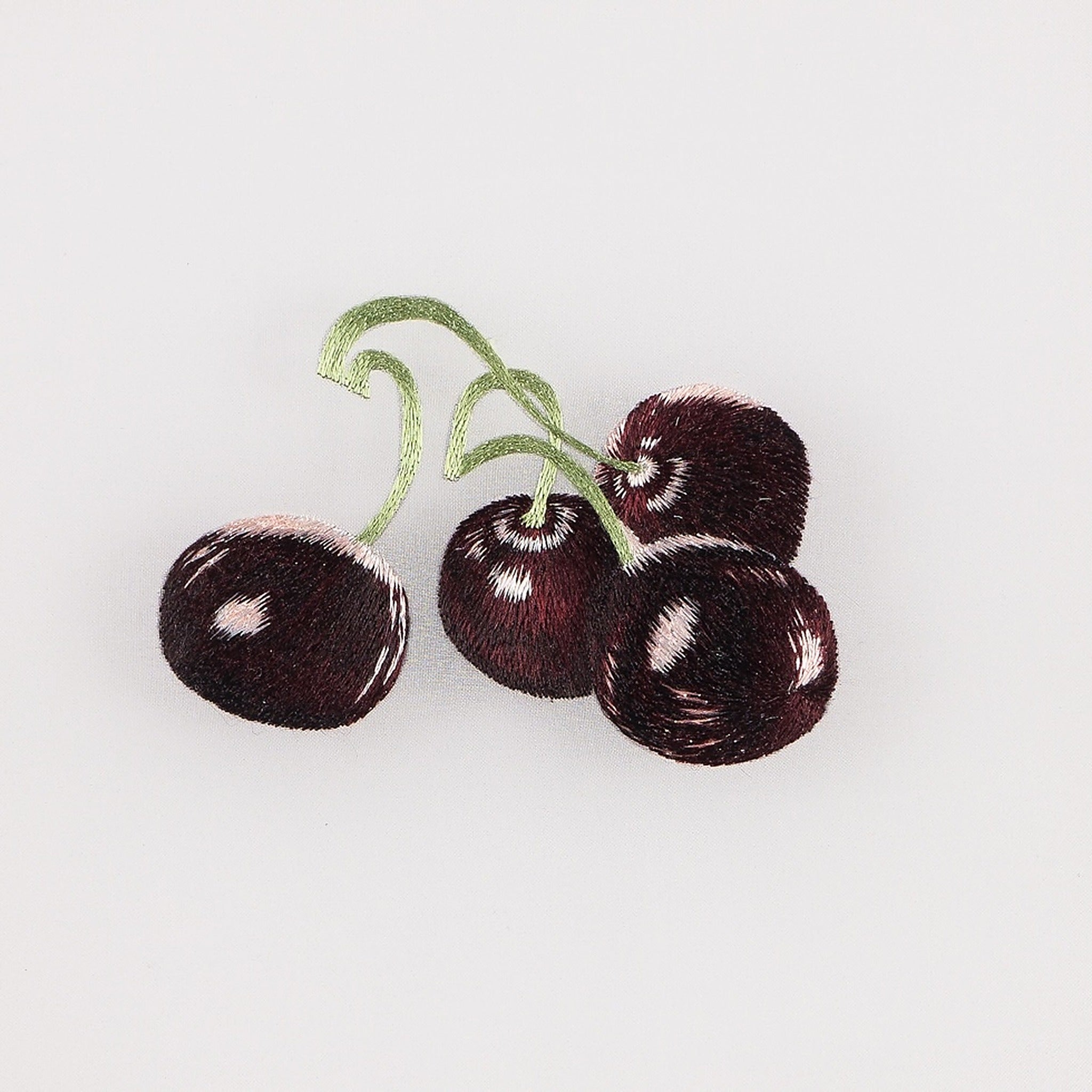 Royal Chou cherries silk embroidery kit — RSN endorsed, frame, threads and stand