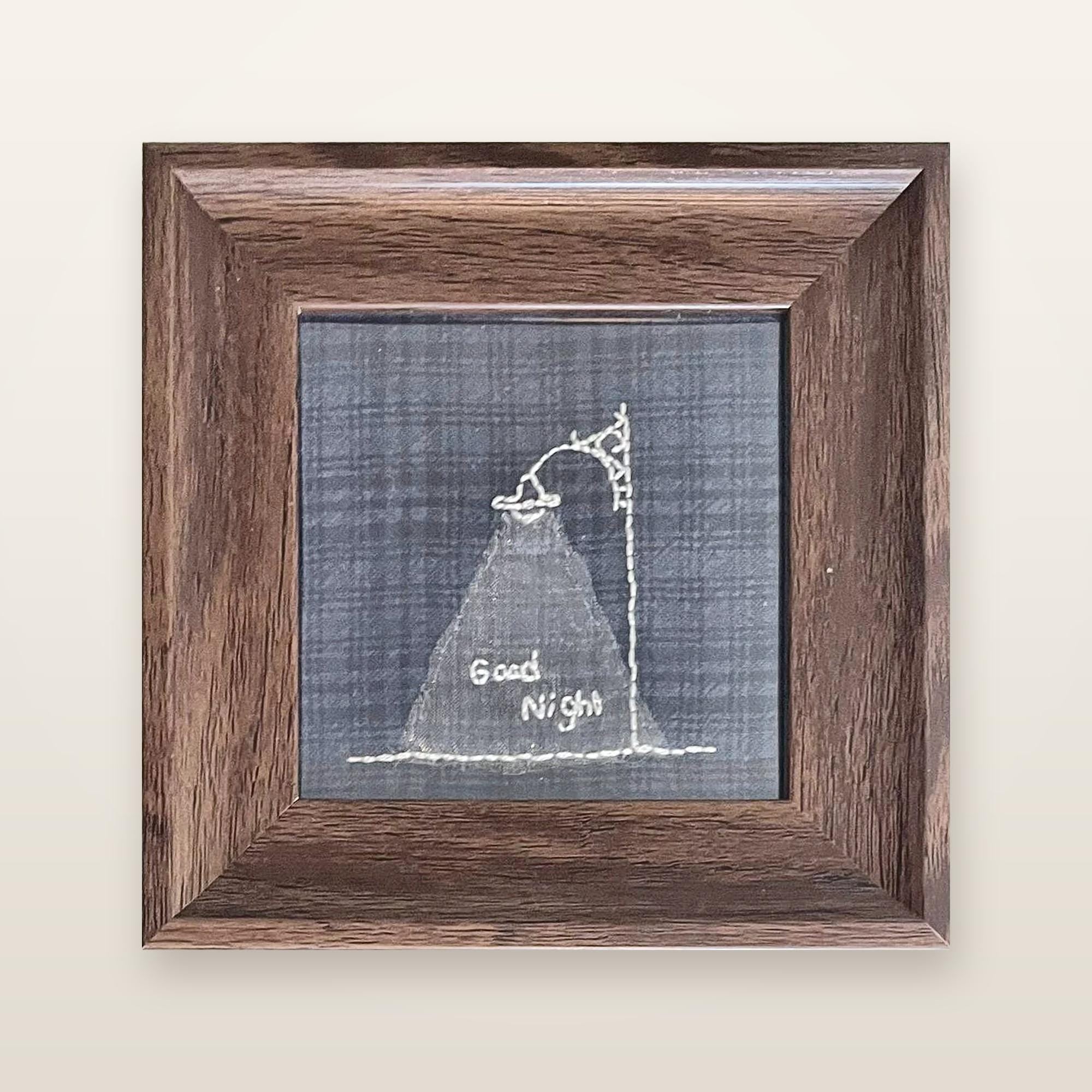 Illuminated Hand-Embroidered Frame — ‘Good Night’ Bedside Light