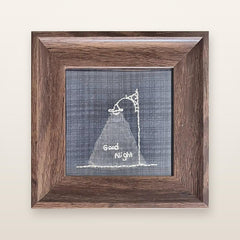 Illuminated Hand-Embroidered Frame — ‘Good Night’ Bedside Light