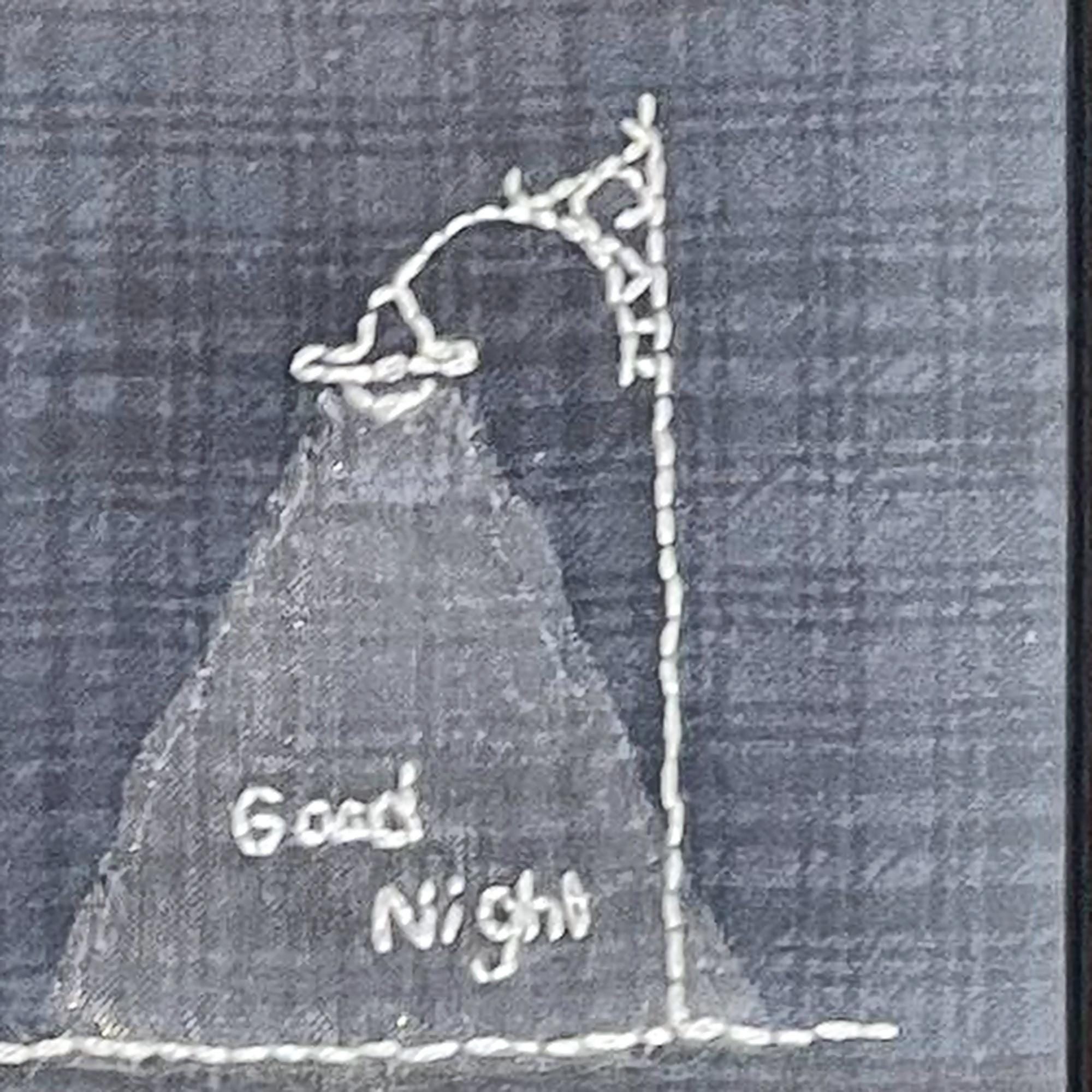 Illuminated Hand-Embroidered Frame — ‘Good Night’ Bedside Light