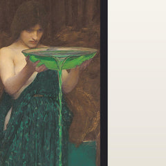 Close-up of the print on sheer organza and the silk-wrapped cord frame, The Poisoner of the Sea