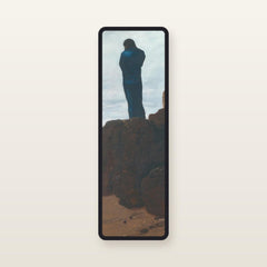 The Odyssey bookmark The Wanderer: translucent silk organza bookmark, 11.5 x 3.5 cm, black silk-wrapped frame, printed with Böcklin, Odysseus and Calypso, 1883
