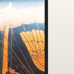 Close-up of the print on sheer organza and the silk-wrapped cord frame, The Siren Vase