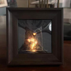 Illuminated Hand-Embroidered Frame — ‘Good Night’ Bedside Light