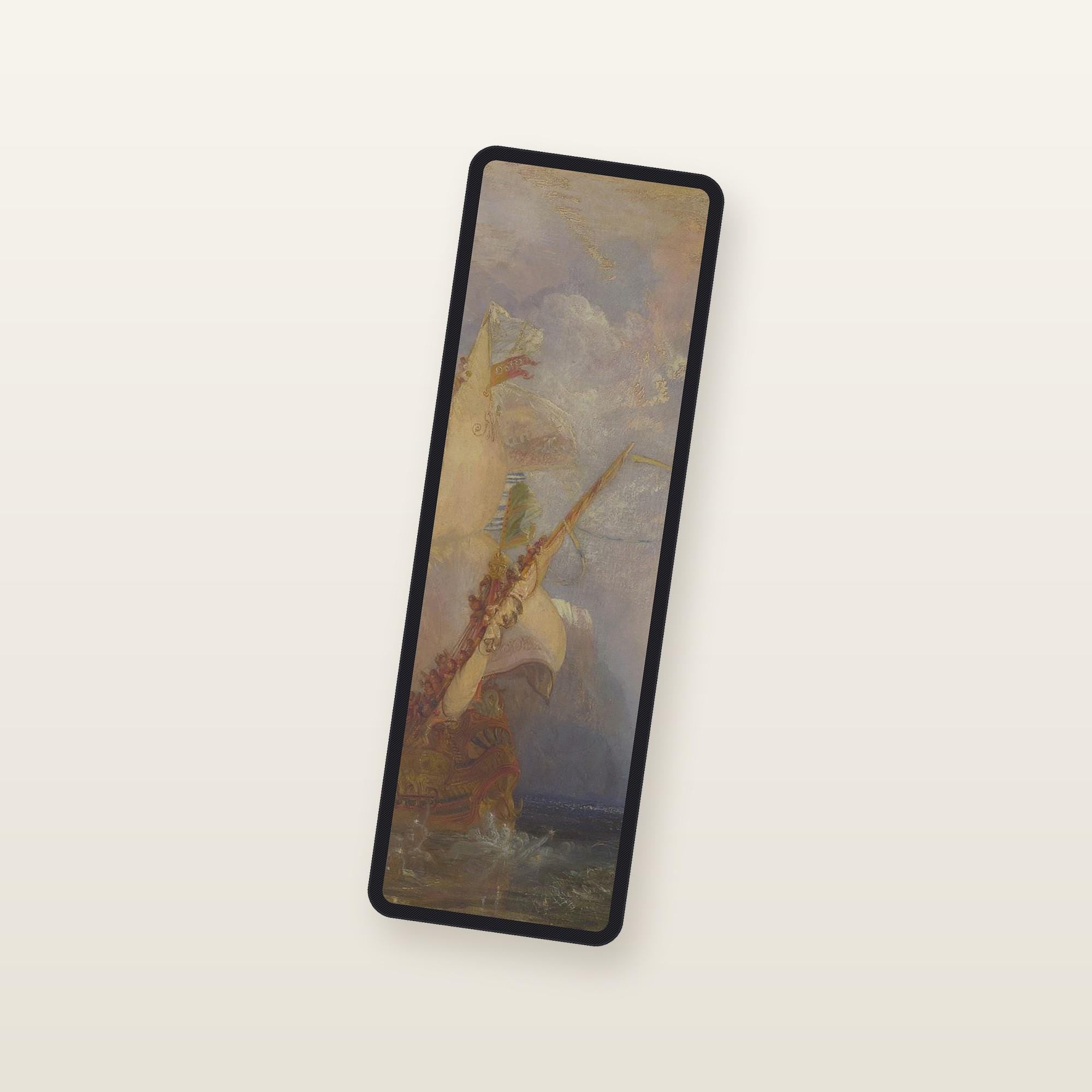 Escape at Dawn Odyssey bookmark, angled studio view
