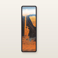 The Odyssey bookmark The Siren Vase: translucent silk organza bookmark, 11.5 x 3.5 cm, black silk-wrapped frame, printed with Attic red-figure stamnos, c. 480 BC
