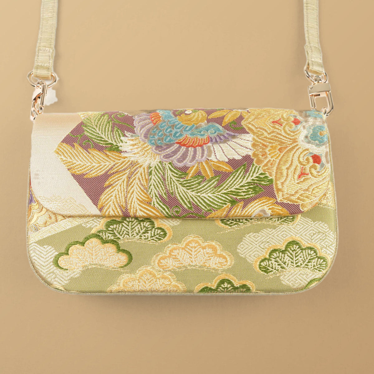Nishijin-ori Crossbody Handbag - Gold